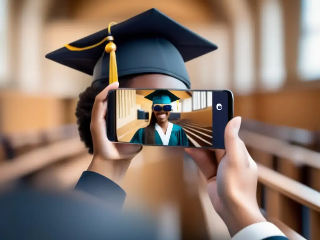 Smartphone VR y AR en admisión universitaria Smartphone con VR y AR integrados en proceso admisión universitario