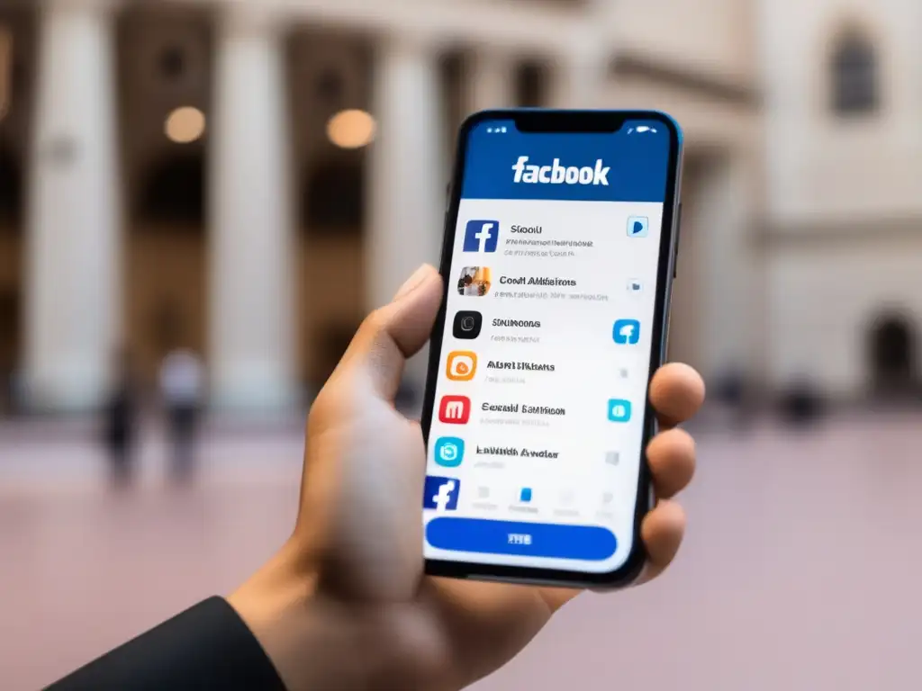 Smartphone divide redes sociales y admisiones universitarias Smartphone con interfaz de redes sociales universitarias y estrategias de marketing en redes sociales