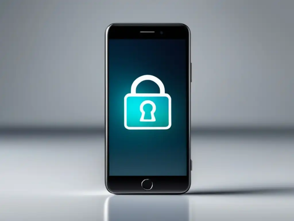Smartphone moderno con icono de bloqueo Smartphone moderno con icono de bloqueo