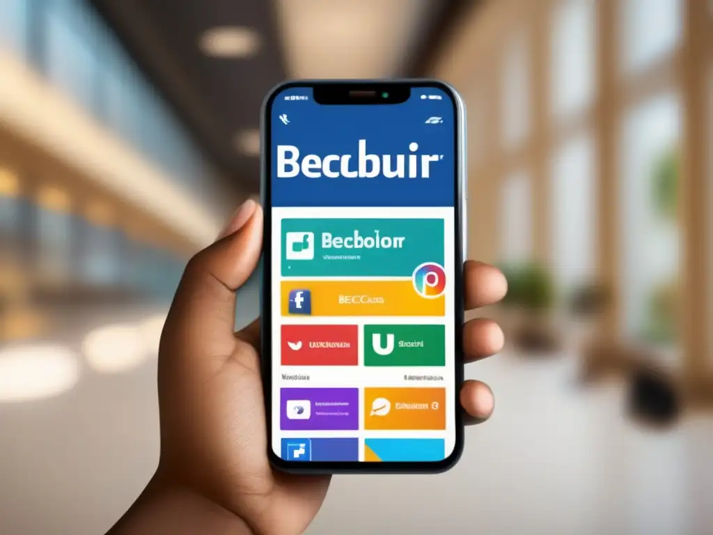 Descubrir becas universitarias en redes sociales Smartphone muestra redes sociales para descubrir becas universitarias