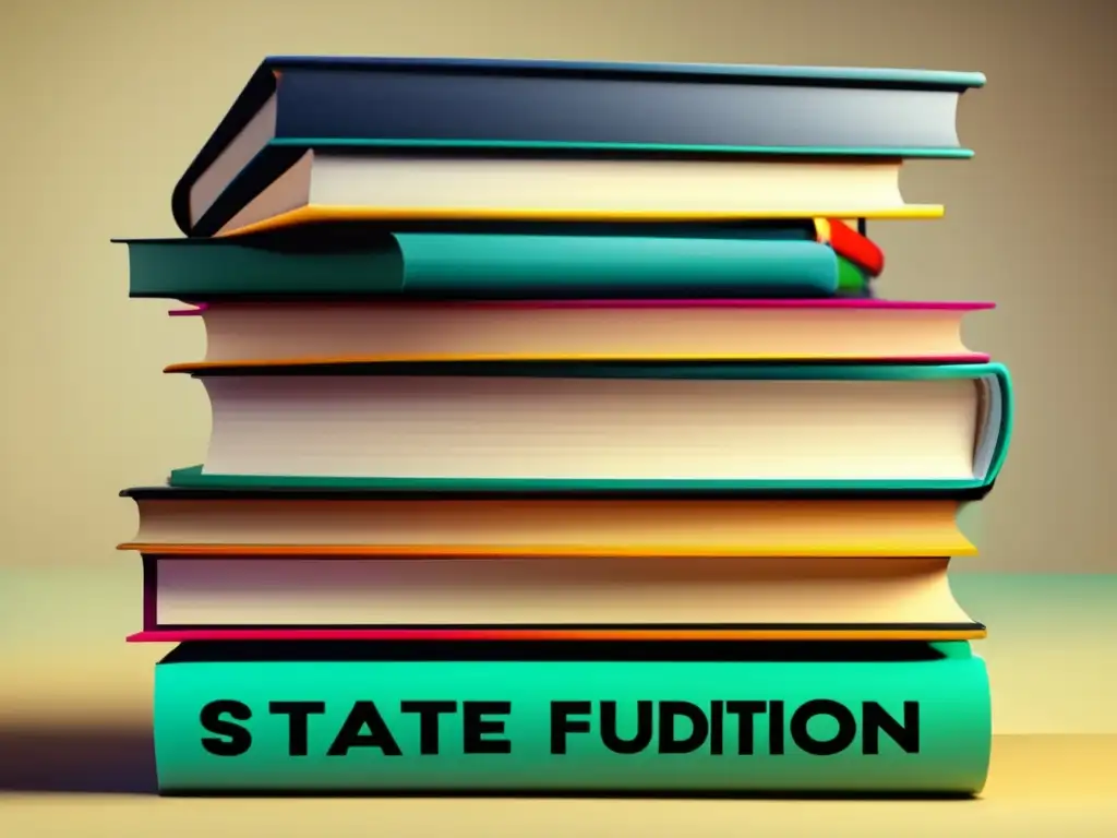 Opciones de financiamiento educativo Soluciones financieras para estudiar: imagen detallada y moderna de libros coloridos que representan opciones de financiamiento para la educación