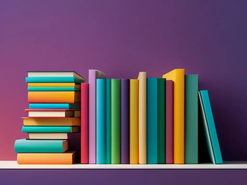 Libros coloridos representando diferentes campos de estudio Stack de libros coloridos que representan diferentes campos de estudio en un currículum universitario de diferenciación estratégica