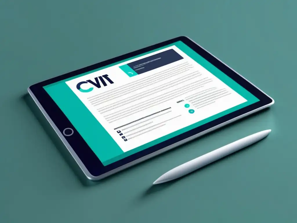Tableta digital con CV moderno y atractivo Tablet minimalista con CV moderno y atractivo - Cómo mantener currículum actualizado