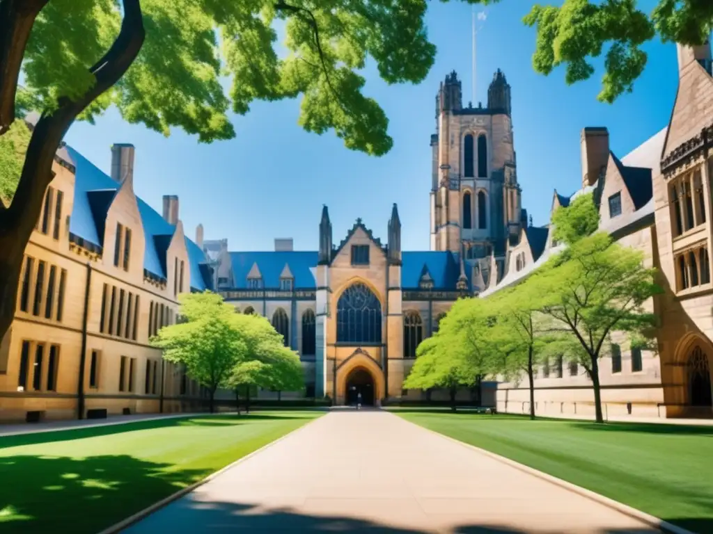 La majestuosidad de la Universidad de Yale en un día soleado Yale University: Tácticas infalibles admisiones universitarias