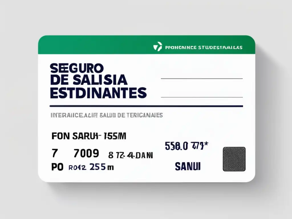 Tarjeta de Seguro de Salud Tarjeta Seguro Salud Estudiantes Internacionales: proveedor, nombre, número identificación, cobertura y servicios médicos