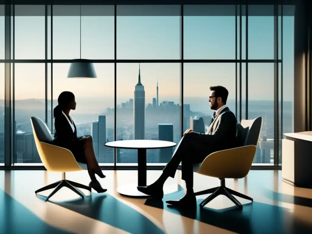 Entrevista de admisión en una oficina moderna Técnicas de conversación para entrevista de admisión