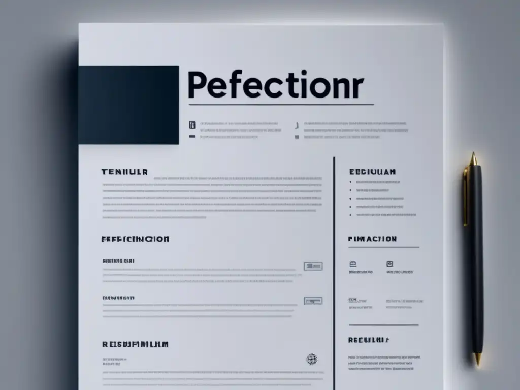 Plantilla moderna de currículum vitae Técnicas de edición para currículum universitario: plantilla moderna y minimalista en blanco, con líneas limpias y diseño contemporáneo