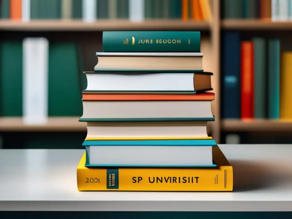 Opciones de universidades europeas en libros Tendencias admisiones universitarias Europa: imagen de libros universitarios minimalistas en un diseño limpio y moderno
