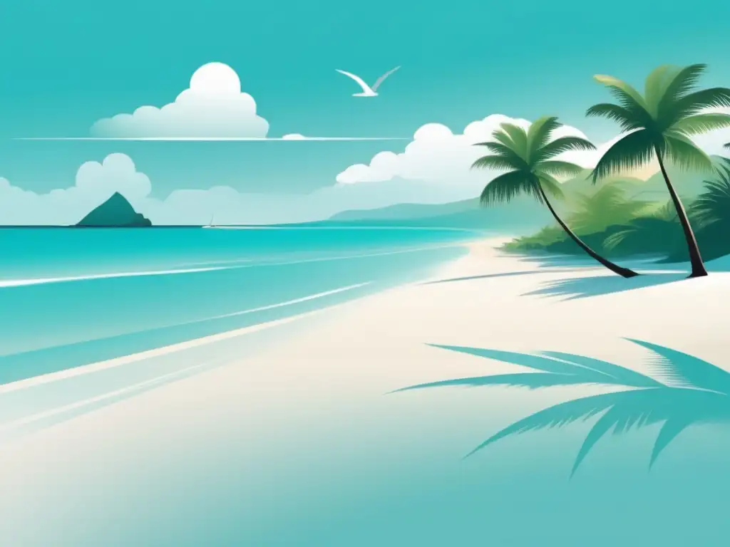 Playa caribeña serena y minimalista Tranquilidad y belleza del Caribe: Estrategias de éxito para exámenes universitarios