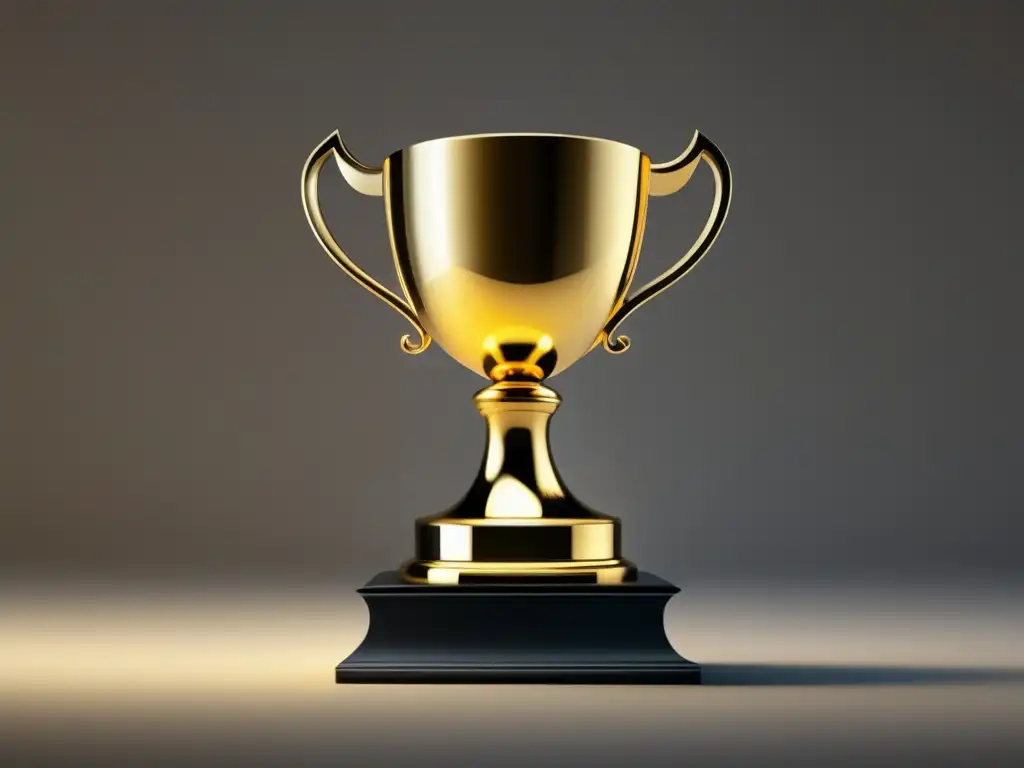 Trofeo dorado de diseño moderno y minimalista Trofeo dorado simboliza éxito y logros académicos
