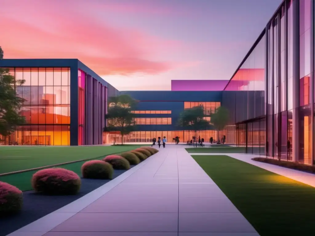 Campus universitario al atardecer Universidad al atardecer: innovación y beneficios de los MOOCs en admisiones universitarias