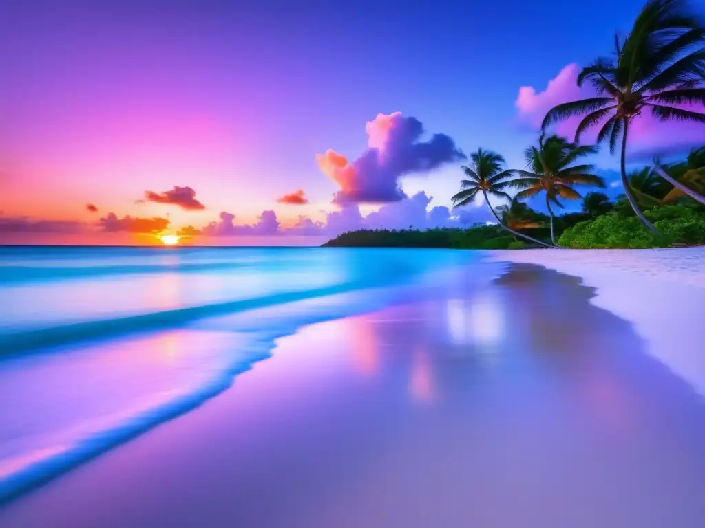 Playa caribeña al atardecer Universidad en el Caribe: playa caribeña al atardecer