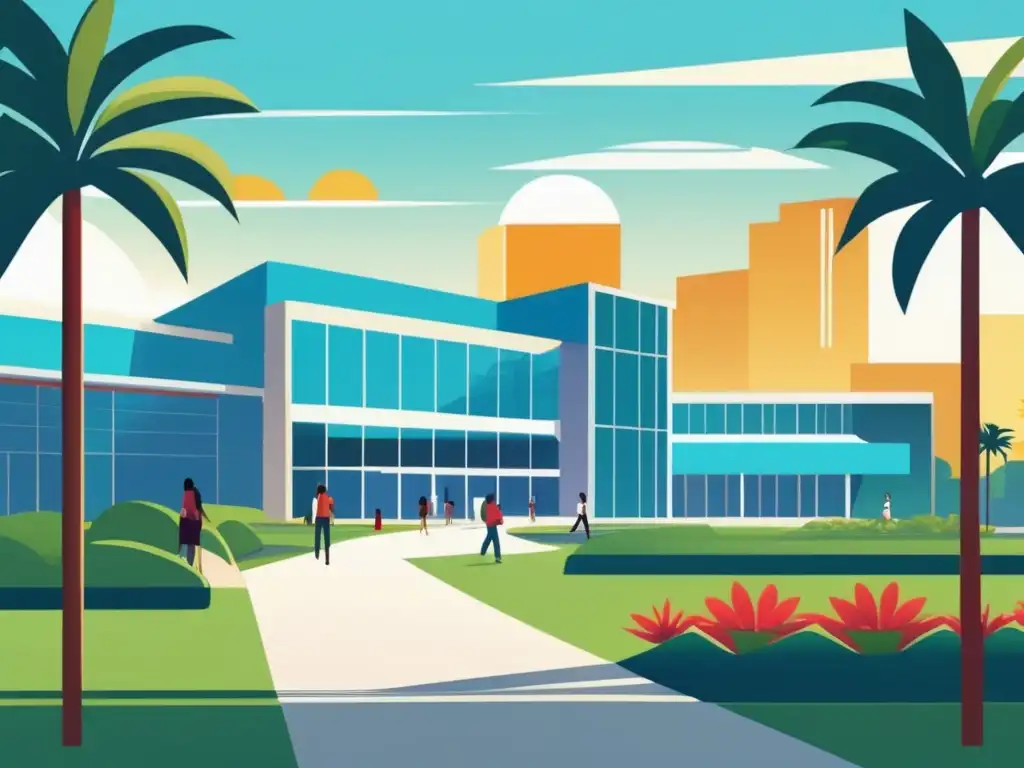 Universidad tropical en el paraíso Universidad en el Caribe: Campus moderno y vibrante en un paraíso tropical