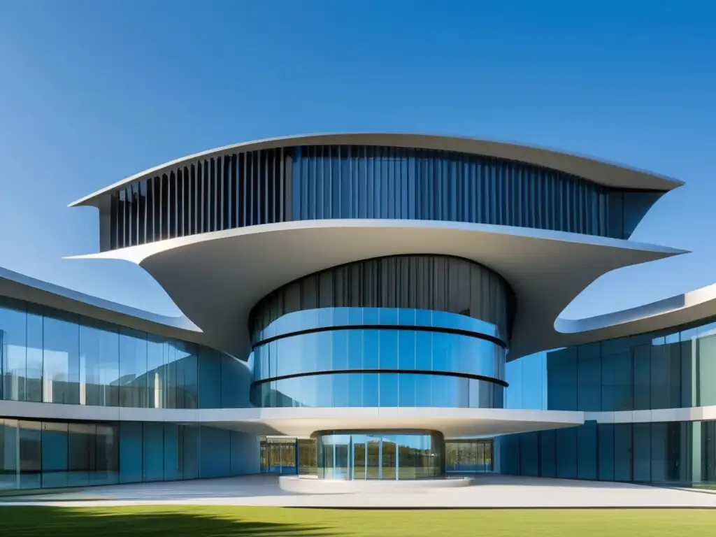 Campus universitario moderno y futurista - Universidad futurista con arquitectura moderna y diseño minimalista