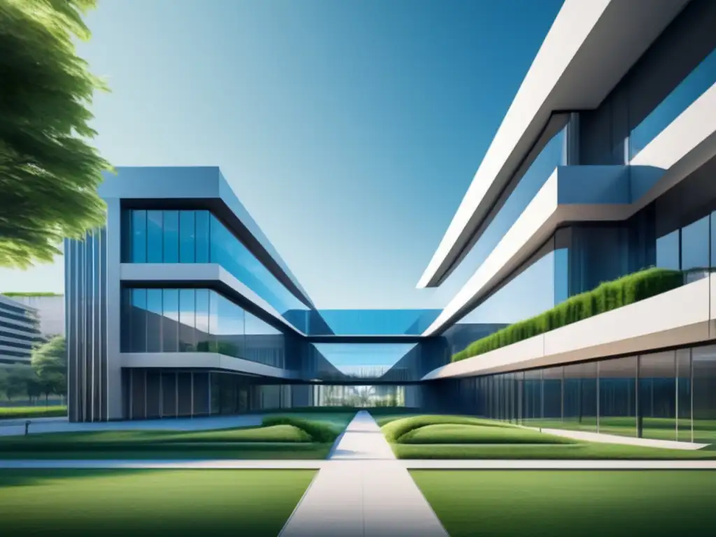 Campus universitario moderno y vibrante Universidad moderna con arquitectura vanguardista y ambiente inclusivo (Proceso admisiones universitarias)