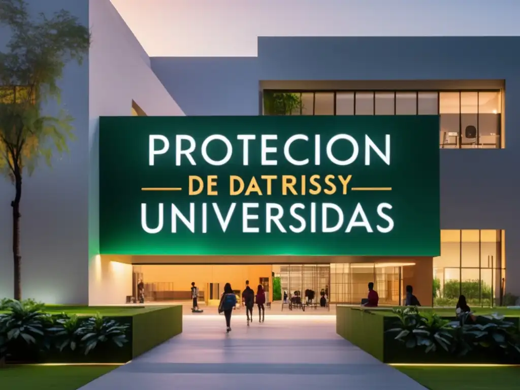 Campus universitario segura y moderna Universidad moderna con protección de datos
