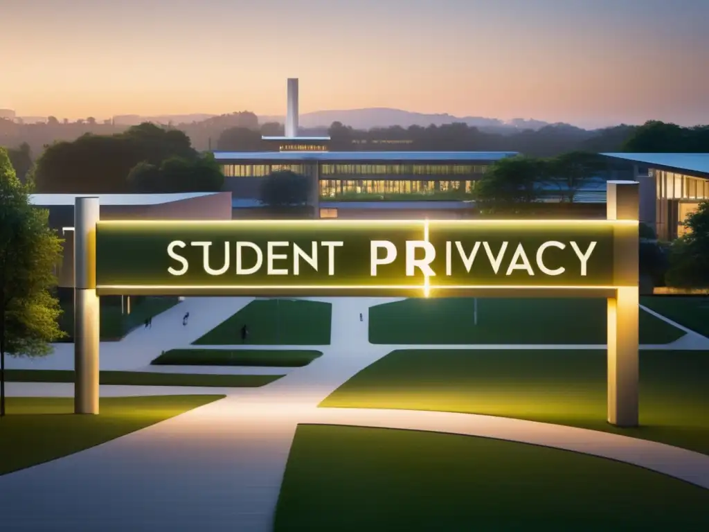 Campus universitario seguro y moderno Universidad con privacidad estudiantil en entorno seguro