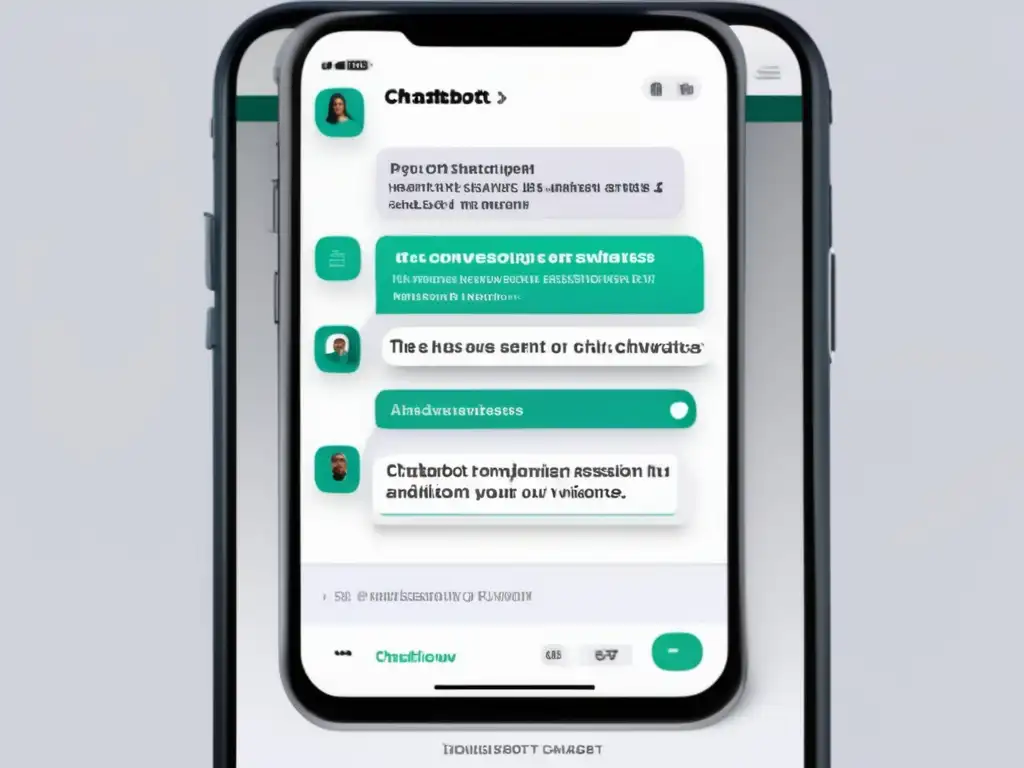 Interfaz minimalista de chatbot en smartphone Ventajas chatbots en admisiones universitarias: interfaz moderna, eficiente y amigable para estudiantes