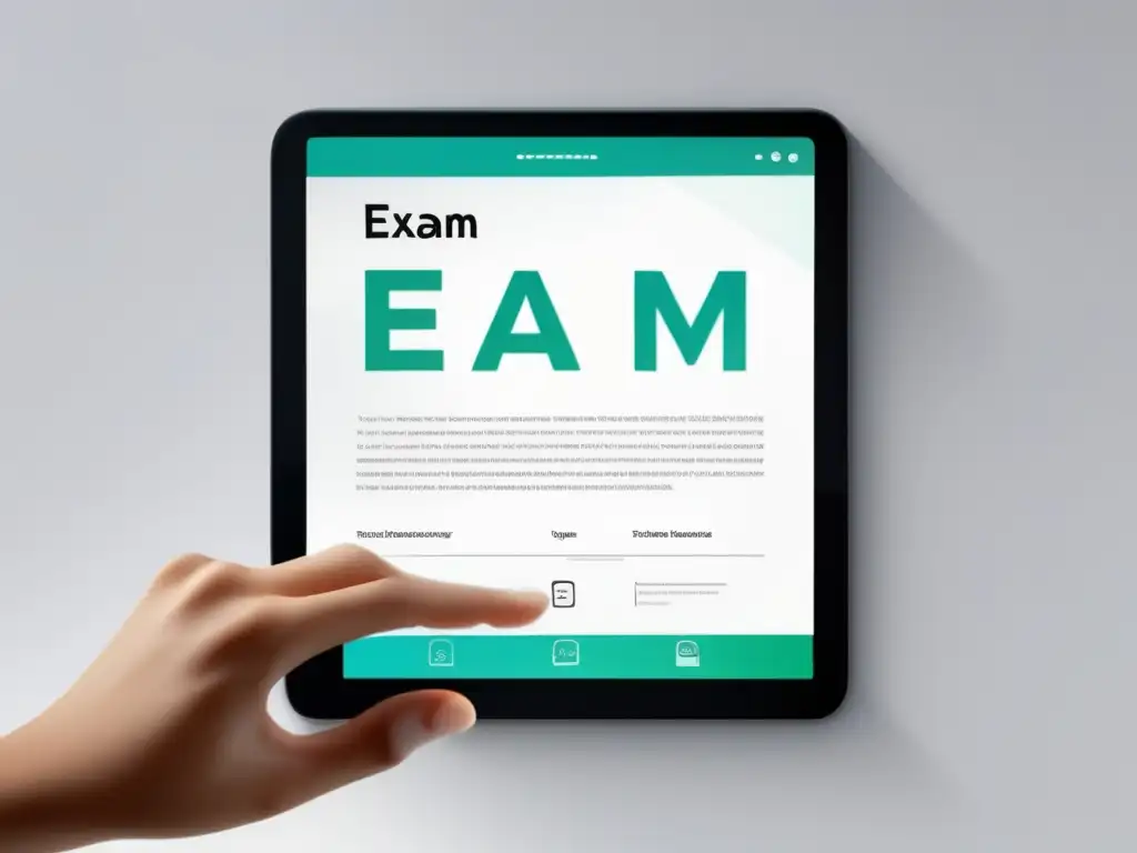 Examen digital moderno en tablet Ventajas exámenes digitales en proceso admisiones