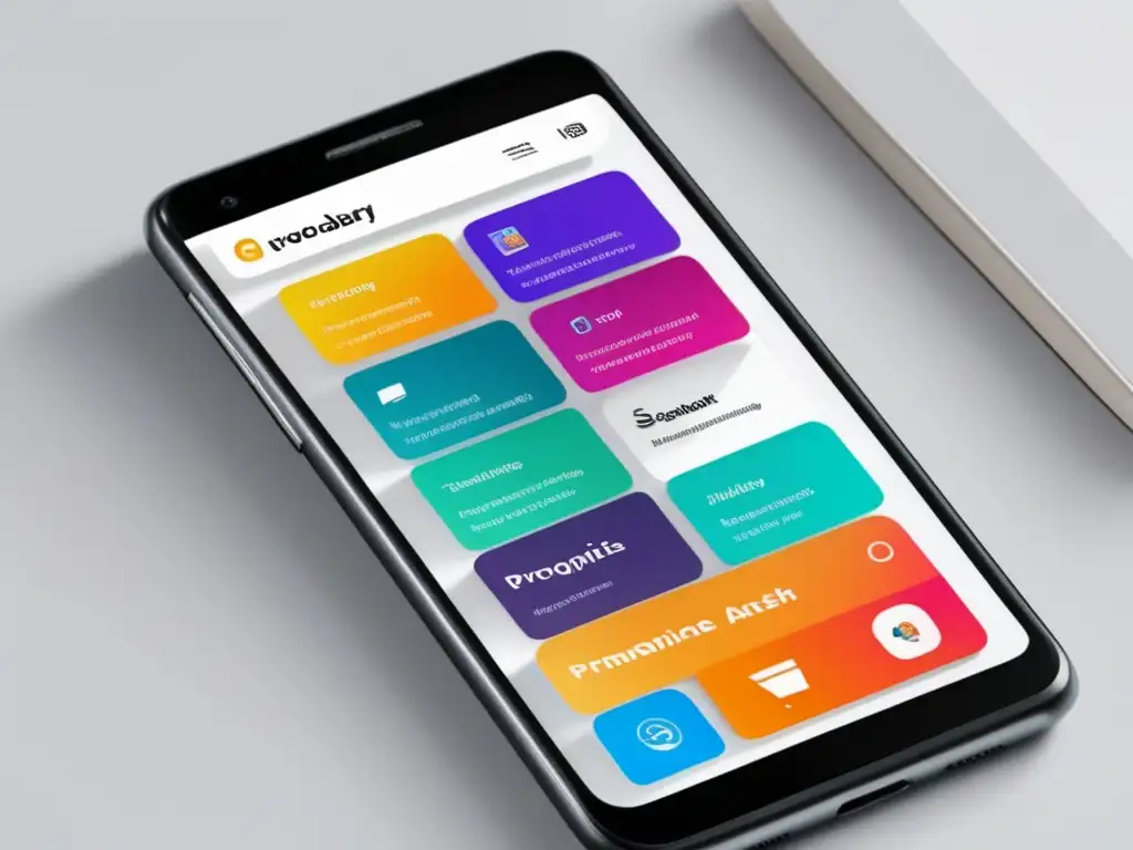 App de vocabulario en smartphone Preparación vocabulario examen admisión en app de aprendizaje de idiomas en smartphone